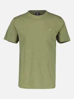 Basic T-Shirt mit Logostitch, unifarben