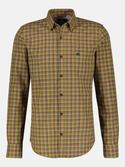 Langarmhemd , kariert, verdeckter Button-down-Kragen