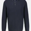 Langarmpoloshirt in Übergröße, gestrickt