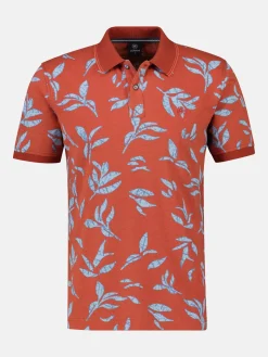 Poloshirt mit floralem Druck und abgesetzen Details