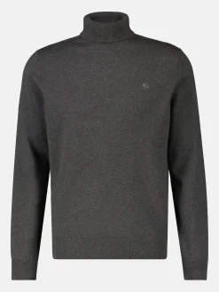 Rollkragenpullover, Flachstrick