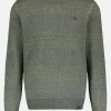 Strickpullover in Melange-Streifenoptik