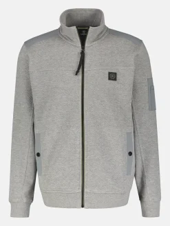 Sweatjacke in Struktur-Mix-Qualität
