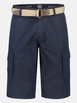 Unifarbene Cargobermuda mit Gürtel