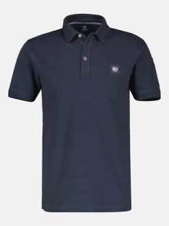 Unifarbenes gewaschenes Poloshirt mit Stretcheffekt