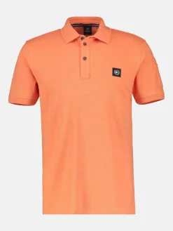Unifarbenes gewaschenes Poloshirt mit Stretcheffekt