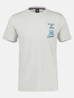Unifarbenes T-Shirt mit Print