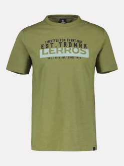 Unifarbenes T-Shirt mit Print