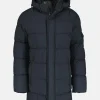 Warm gefütterte Steppjacke mit abnehmbarer Kapuze