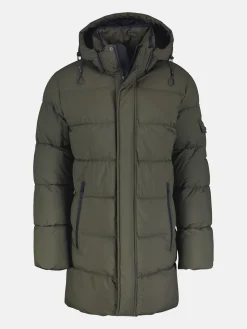 Warm gefütterte Steppjacke mit abnehmbarer Kapuze